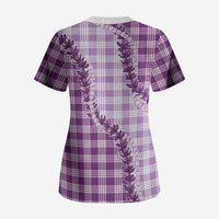 Violet Hawaii Palaka Scrub Top Hawaiian Pikake Lei LT05 - Polynesian Pride
