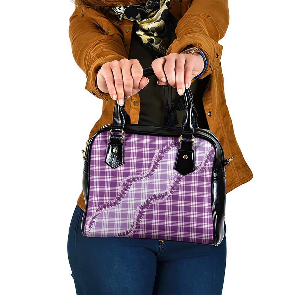 Violet Hawaii Palaka Shoulder Handbag Hawaiian Pikake Lei LT05 One Size Violet - Polynesian Pride