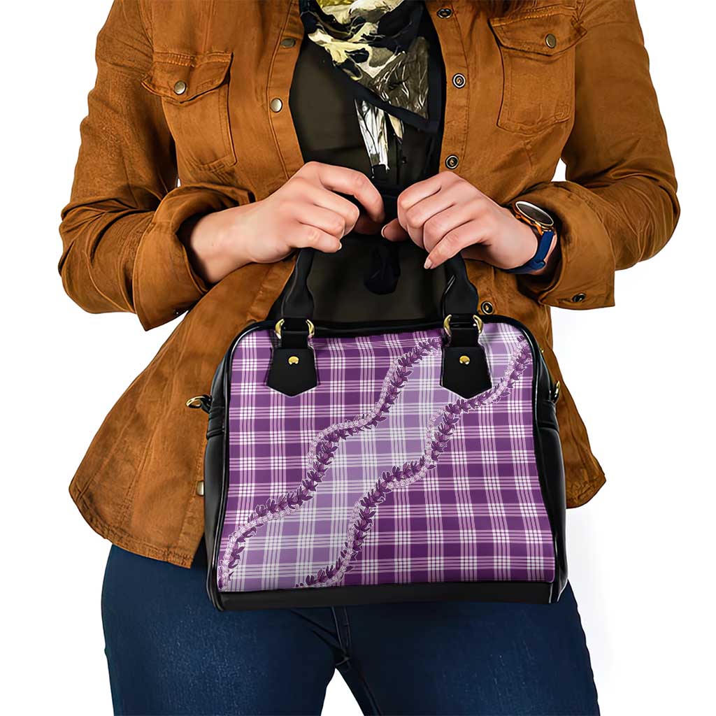 Violet Hawaii Palaka Shoulder Handbag Hawaiian Pikake Lei LT05 - Polynesian Pride