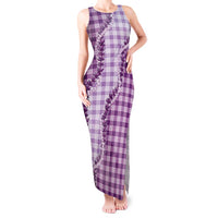 Violet Hawaii Palaka Tank Maxi Dress Hawaiian Pikake Lei