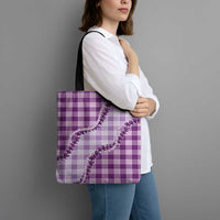 Violet Hawaii Palaka Tote Bag Hawaiian Pikake Lei LT05 - Polynesian Pride