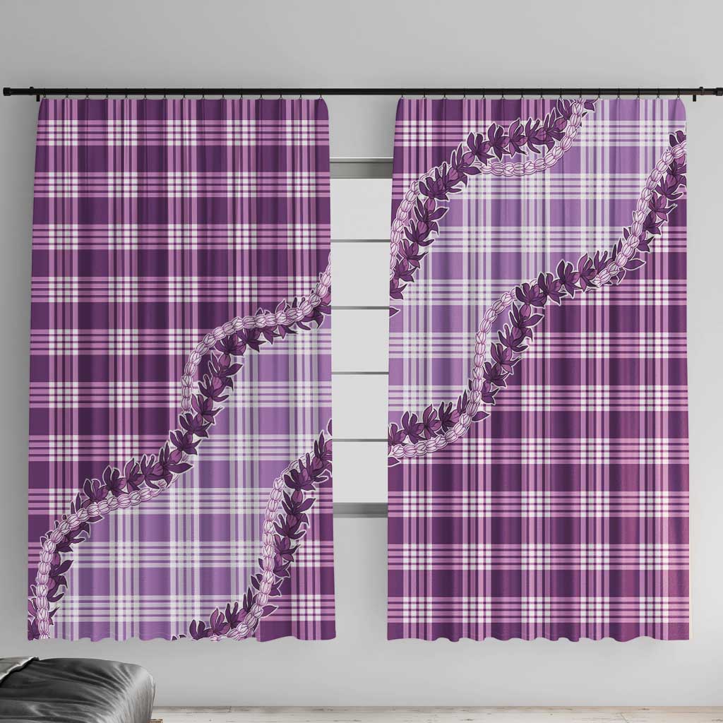Violet Hawaii Palaka Window Curtain Hawaiian Pikake Lei