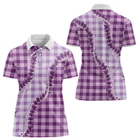 Violet Hawaii Palaka Women Polo Shirt Hawaiian Pikake Lei