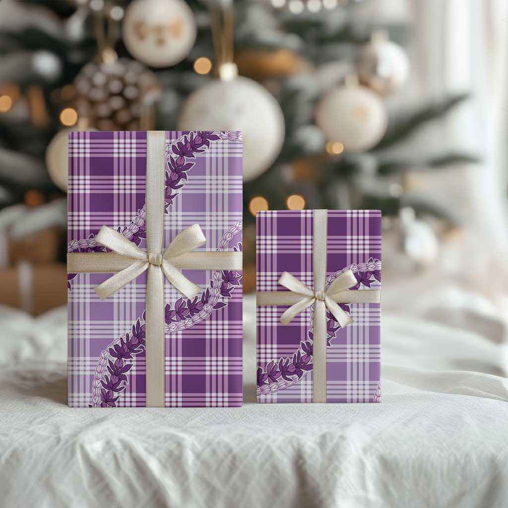 Violet Hawaii Palaka Wrapping Paper Hawaiian Pikake Lei LT05 - Polynesian Pride