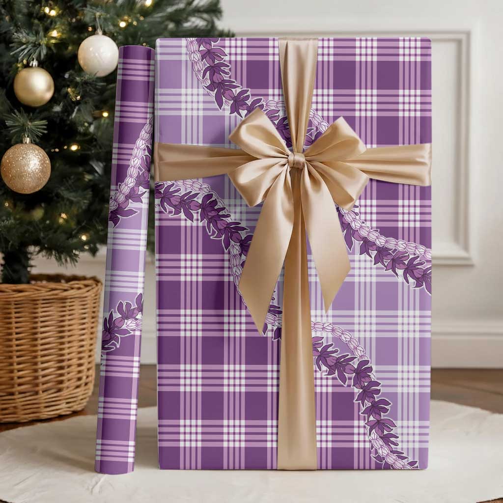 Violet Hawaii Palaka Wrapping Paper Hawaiian Pikake Lei LT05 - Polynesian Pride