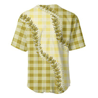 Yellow Hawaii Palaka Baseball Jersey Hawaiian Pikake Lei