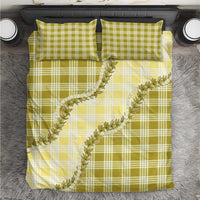 Yellow Hawaii Palaka Bedding Set Hawaiian Pikake Lei