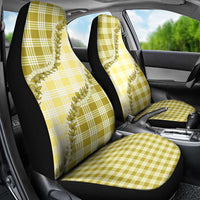 Yellow Hawaii Palaka Car Seat Cover Hawaiian Pikake Lei