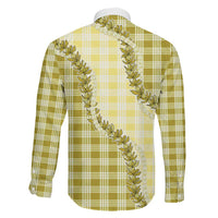 Yellow Hawaii Palaka Family Matching Mermaid Dress and Hawaiian Shirt Hawaiian Pikake Lei LT05 - Polynesian Pride