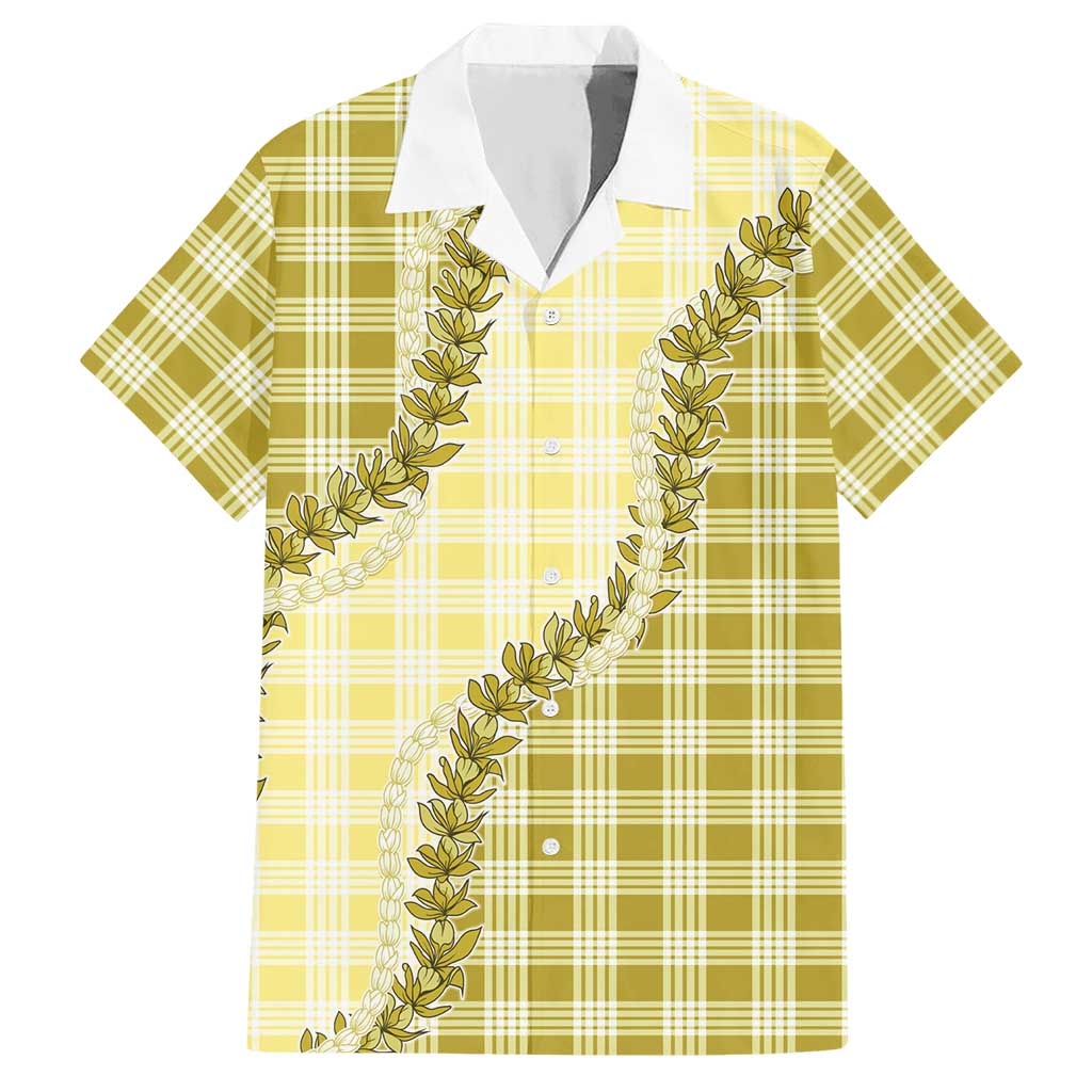 Yellow Hawaii Palaka Hawaiian Shirt Hawaiian Pikake Lei LT05 Yellow - Polynesian Pride