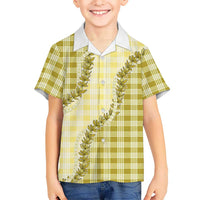 Yellow Hawaii Palaka Kid Hawaiian Shirt Hawaiian Pikake Lei