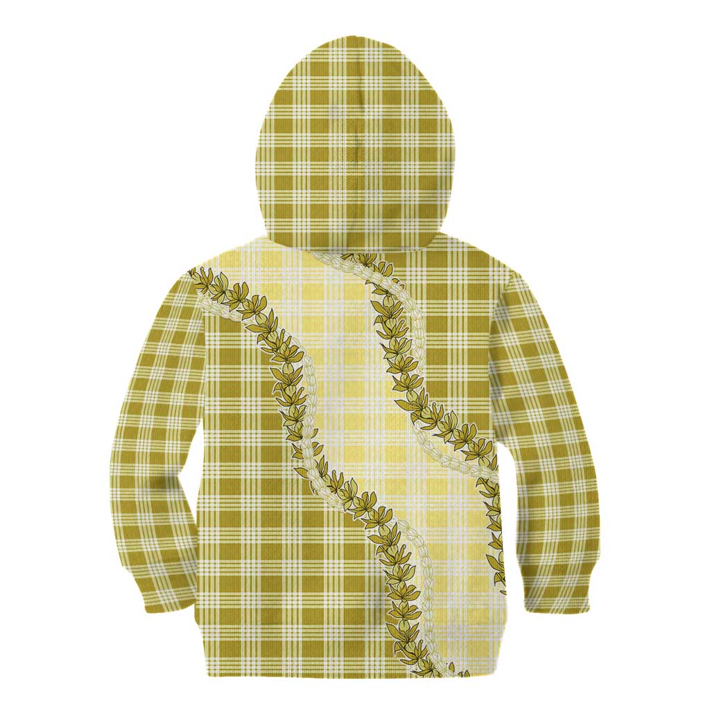 Yellow Hawaii Palaka Kid Hoodie Hawaiian Pikake Lei
