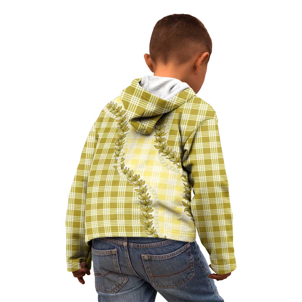 Yellow Hawaii Palaka Kid Hoodie Hawaiian Pikake Lei