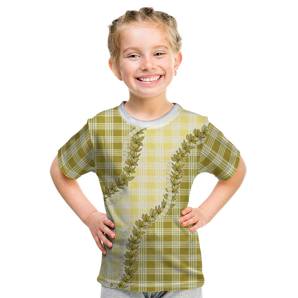 Yellow Hawaii Palaka Kid T Shirt Hawaiian Pikake Lei