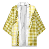 Yellow Hawaii Palaka Kimono Hawaiian Pikake Lei LT05 Unisex Yellow - Polynesian Pride