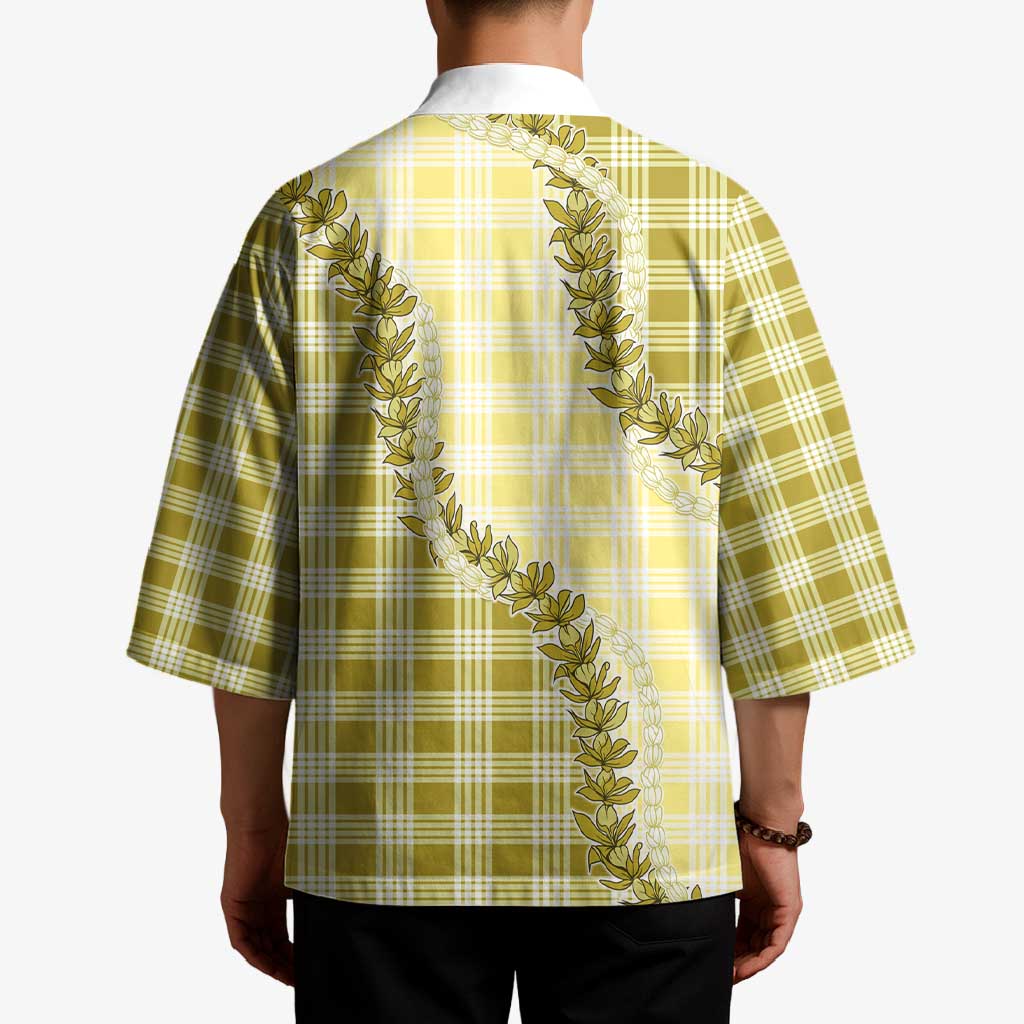 Yellow Hawaii Palaka Kimono Hawaiian Pikake Lei LT05 - Polynesian Pride