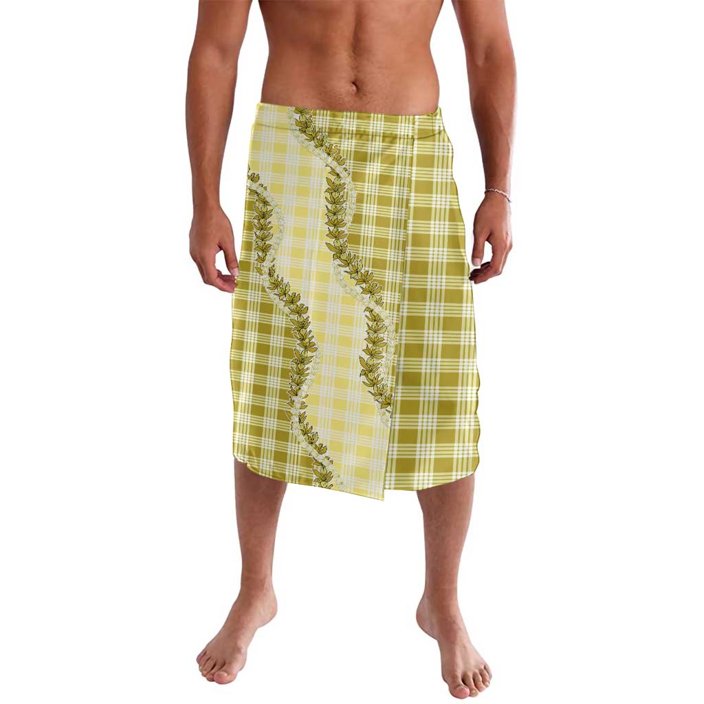 Yellow Hawaii Palaka Lavalava Hawaiian Pikake Lei