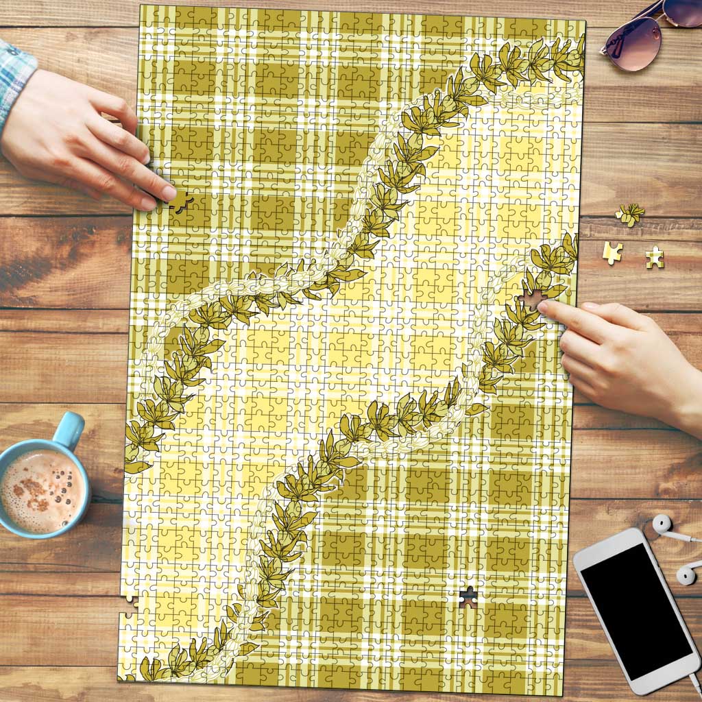 Yellow Hawaii Palaka Puzzle Hawaiian Pikake Lei