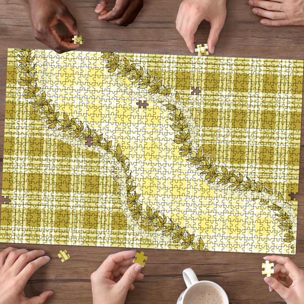 Yellow Hawaii Palaka Puzzle Hawaiian Pikake Lei