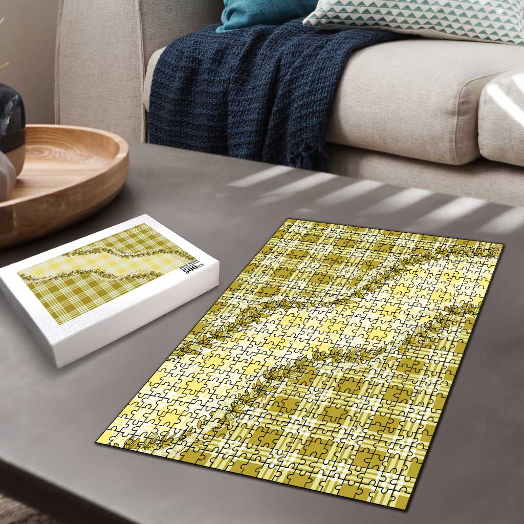 Yellow Hawaii Palaka Puzzle Hawaiian Pikake Lei