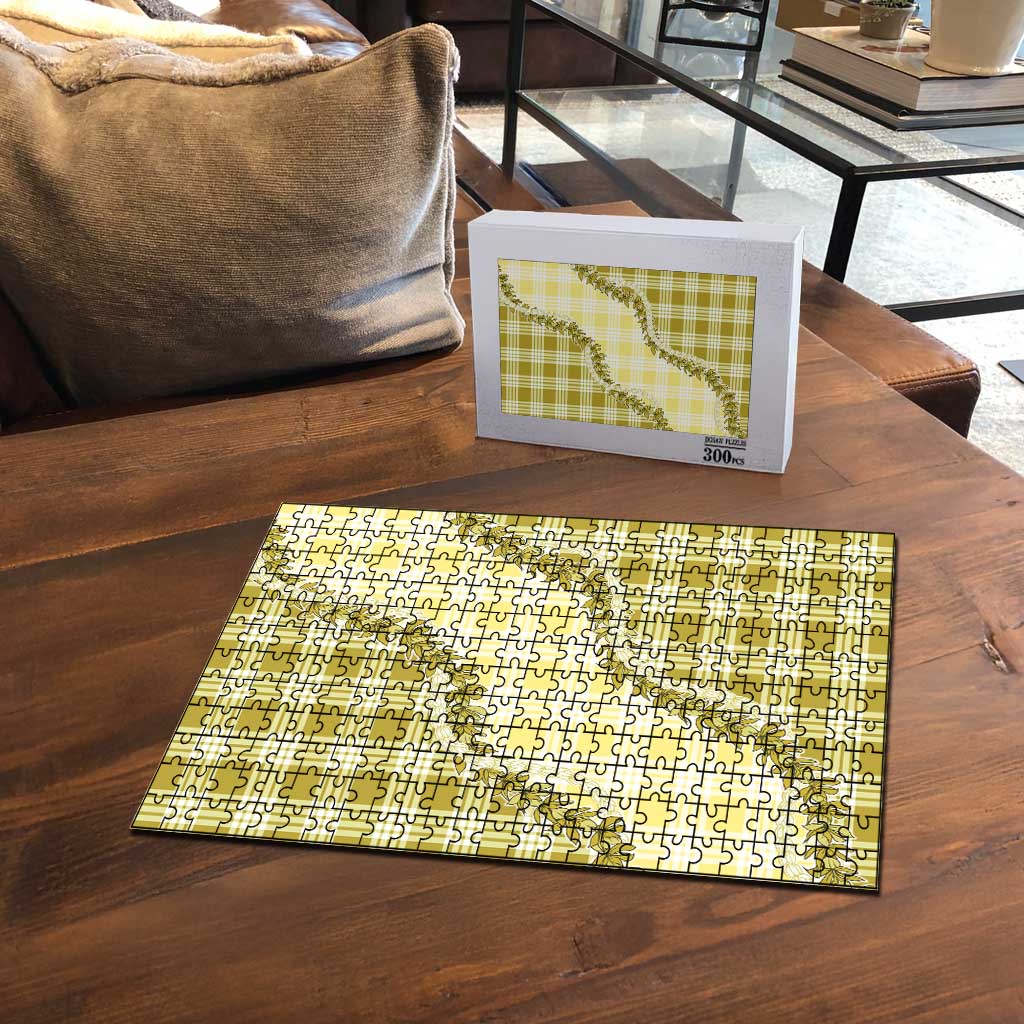 Yellow Hawaii Palaka Puzzle Hawaiian Pikake Lei