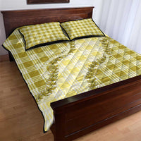 Yellow Hawaii Palaka Quilt Bed Set Hawaiian Pikake Lei LT05 - Polynesian Pride