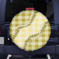 Yellow Hawaii Palaka Spare Tire Cover Hawaiian Pikake Lei