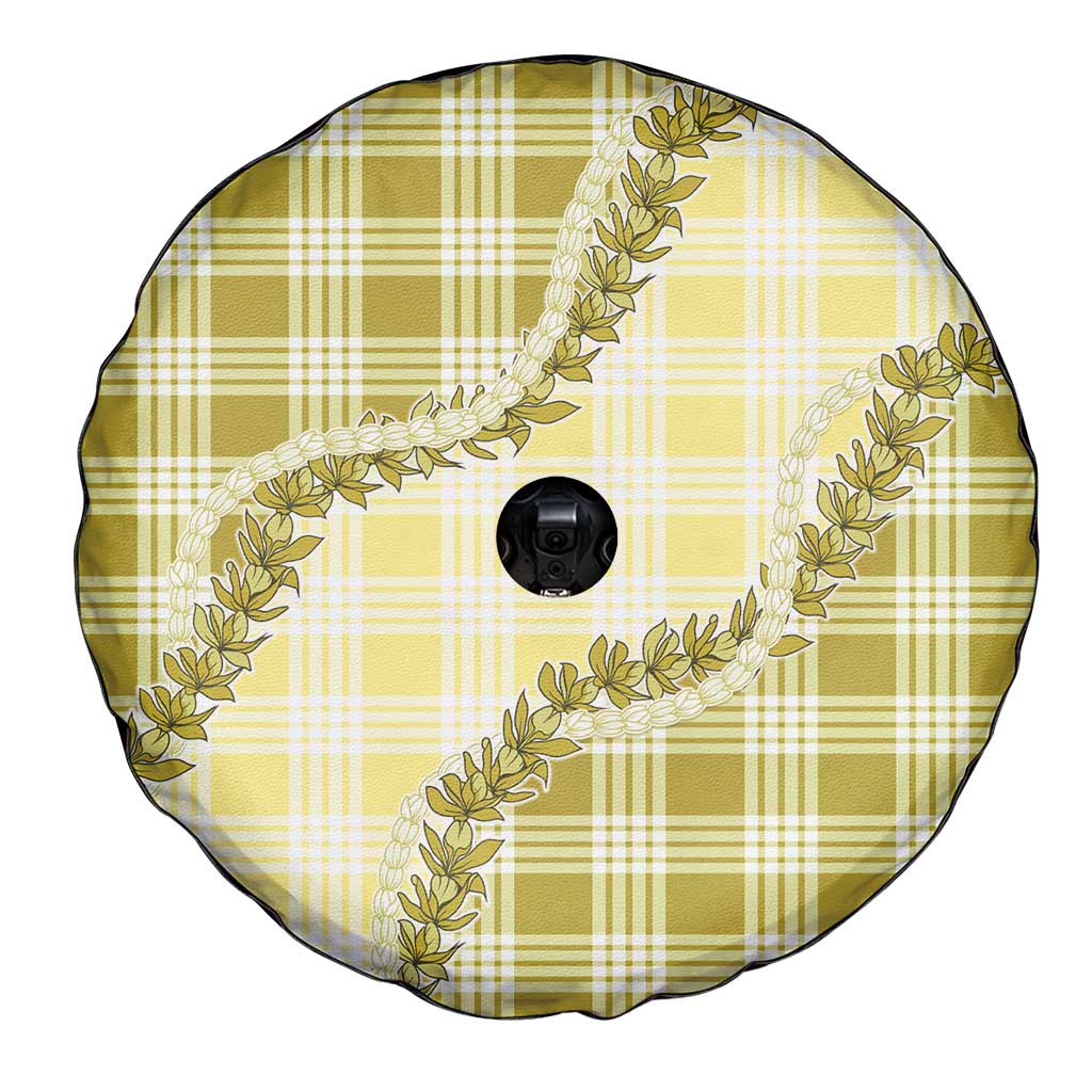 Yellow Hawaii Palaka Spare Tire Cover Hawaiian Pikake Lei