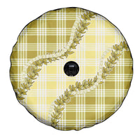 Yellow Hawaii Palaka Spare Tire Cover Hawaiian Pikake Lei
