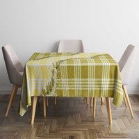 Yellow Hawaii Palaka Tablecloth Hawaiian Pikake Lei