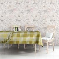 Yellow Hawaii Palaka Tablecloth Hawaiian Pikake Lei