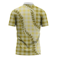 Yellow Hawaii Palaka Zipper Polo Shirt Hawaiian Pikake Lei