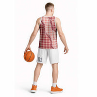 Red Hawaii Palaka Basketball Jersey Hawaiian Pikake Lei LT05 - Polynesian Pride