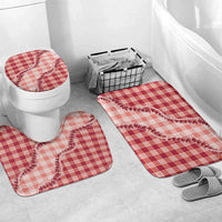 Red Hawaii Palaka Bathroom Set Hawaiian Pikake Lei LT05 Mat Set Only (3 pcs) One Size Red - Polynesian Pride