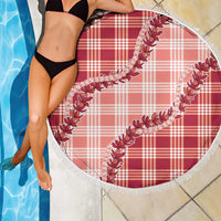 Red Hawaii Palaka Beach Blanket Hawaiian Pikake Lei LT05 - Polynesian Pride