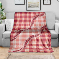 Red Hawaii Palaka Blanket Hawaiian Pikake Lei