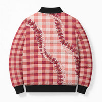 Red Hawaii Palaka Bomber Puffer Jacket Hawaiian Pikake Lei LT05 - Polynesian Pride