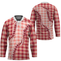Red Hawaii Palaka Hockey Jersey Hawaiian Pikake Lei LT05 - Polynesian Pride
