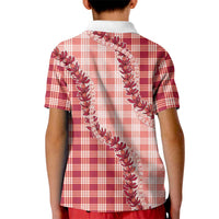 Red Hawaii Palaka Kid Polo Shirt Hawaiian Pikake Lei LT05 - Polynesian Pride