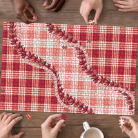 Red Hawaii Palaka Puzzle Hawaiian Pikake Lei