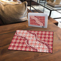Red Hawaii Palaka Puzzle Hawaiian Pikake Lei