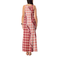 Red Hawaii Palaka Tank Maxi Dress Hawaiian Pikake Lei LT05 - Polynesian Pride