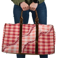 Red Hawaii Palaka Travel Bag Hawaiian Pikake Lei