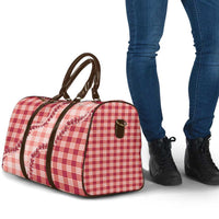 Red Hawaii Palaka Travel Bag Hawaiian Pikake Lei