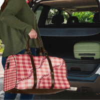 Red Hawaii Palaka Travel Bag Hawaiian Pikake Lei