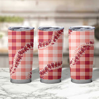 Red Hawaii Palaka Tumbler Cup Hawaiian Pikake Lei LT05 - Polynesian Pride