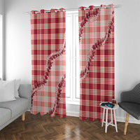 Red Hawaii Palaka Window Curtain Hawaiian Pikake Lei LT05 With Grommets Red - Polynesian Pride