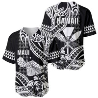 Hawaii Maui Upena Kiloi Baseball Jersey Kakau Tribal Pattern Black Version