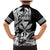 Hawaii Maui Upena Kiloi Family Matching Mermaid Dress and Hawaiian Shirt Kakau Tribal Pattern Black Version