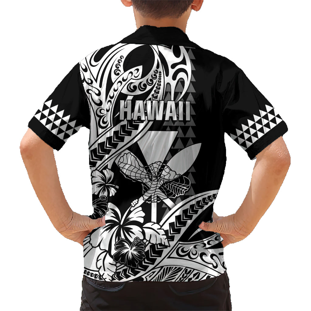 Hawaii Maui Upena Kiloi Kid Hawaiian Shirt Kakau Tribal Pattern Black Version